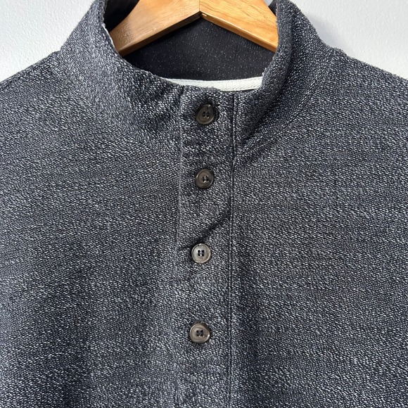 Marine Layer Other - Marine Layer Mens L Charcoal Gray Speckled Henley Pullover 1/4 Button Sweatshirt